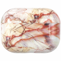 Twarda plastikowa marmurowa osłona dla AirPods Pro - pomarańczowe