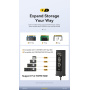 ESSAGER ES-HB01 7w1 hub - dysk SSD / slot na kartę SD / TF / 2x USB-C / 2x USB-A na USB-C - ciemnoszary