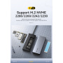 ESSAGER ES-HB01 7w1 hub - dysk SSD / slot na kartę SD / TF / 2x USB-C / 2x USB-A na USB-C - ciemnoszary