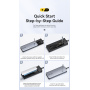 ESSAGER ES-HB01 7w1 hub - dysk SSD / slot na kartę SD / TF / 2x USB-C / 2x USB-A na USB-C - ciemnoszary