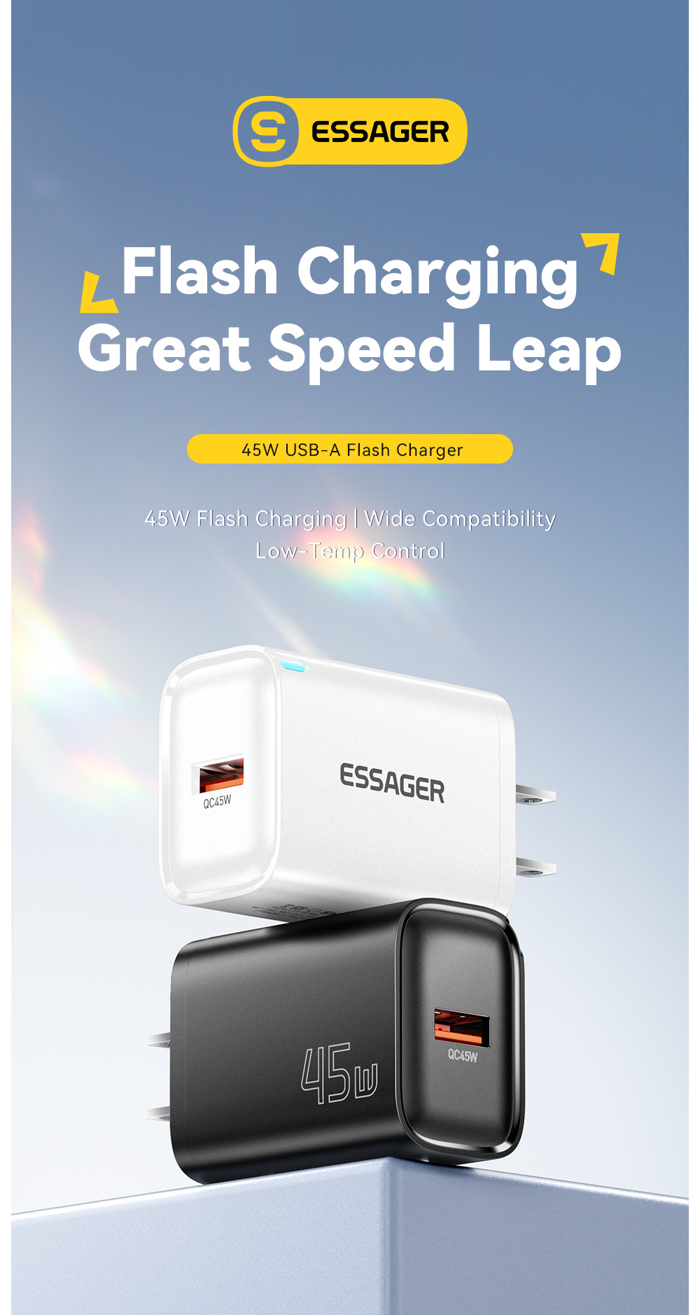 ESSAGER ES-CD60 szybka ładowarka z portem USB-A - 45W - biały