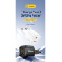 ESSAGER ES-CD54 mini adapter do szybkiego ładowania z portami USB-C / USB-A - 20W - biały