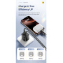 ESSAGER ES-CD54 mini adapter do szybkiego ładowania z portami USB-C / USB-A - 20W - czarny