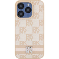 Etui DKNY Checkered Pattern and Stripe do iPhone’a 14 Pro - różowy