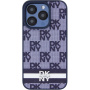 Etui DKNY Checkered Pattern and Stripe do iPhone’a 15 Pro - ciemnoniebieski