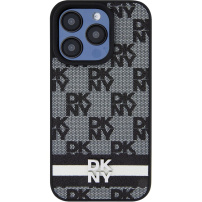 Etui DKNY Checkered Pattern and Stripe do iPhone’a 15 Pro Max - szary