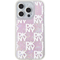 Etui DKNY Liquid Glitter Checkered Pattern do iPhone’a 15 Pro Max - różowy