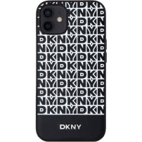 Etui DKNY Repeat Pattern Bottom Stripe z MagSafe do iPhone’a 12/12 Pro - czarny