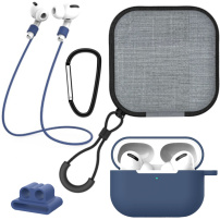 Praktyczny zestaw 5w1 dla AirPods Pro - ciemnoniebieska