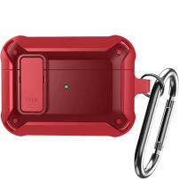 Super trwałe opakowanie z karabińczykiem do AirPods Pro - czerwony