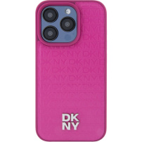 Etui DKNY Repeat Pattern Stack Logo z MagSafe do iPhone’a 15 Pro Max - różowy