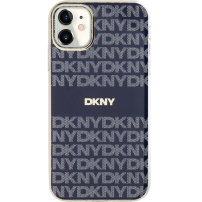 DKNY Osłona w paski w tonalnym wzorze z MagSafe dla iPhone'a 11 - granatowa