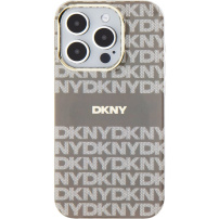 DKNY Etui w paski w tonalnym wzorze z MagSafe do iPhone'a 13 Pro Max - beżowe
