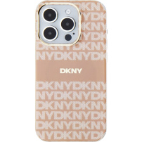 DKNY Etui w paski w tonalnych wzorach z MagSafe dla iPhone'a 13 Pro Max - różowe