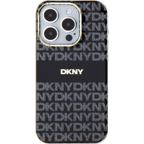 Etui DKNY Repeat Pattern Tonal Stripe z MagSafe do iPhone’a 15 Pro - czarny