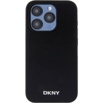 DKNY Srebrna metalowa obudowa z logo z MagSafe dla iPhone'a 15 Pro Max - czarna