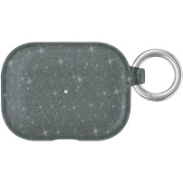 Przezroczyste brokatowe opakowanie z karabińczykiem dla AirPods Pro - szary