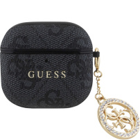 Guess 4G Script Charms etui do AirPods 4 / 5 - szare