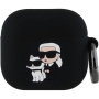 Karl Lagerfeld 3D Logo NFT Karl and Choupette silikonowe etui do AirPods 4 / 5 - czarne