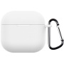 Ochronne silikonowe etui z karabińczykiem na AirPods 4 - białe