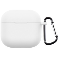 Ochronne silikonowe etui z karabińczykiem do AirPods 4 / 5 - białe