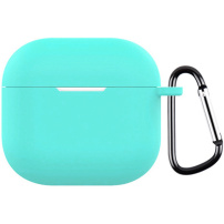 Ochronne silikonowe etui z karabińczykiem do AirPods 4 / 5 - turkusowe