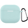 Ochronne silikonowe etui z karabińczykiem na AirPods 4 - mentol