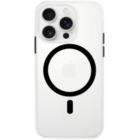 FIXED Przezroczysta obudowa MagPurity w kolorze czarnym MagSafe do iPhone'a 16 Pro - przezroczysta