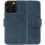 FIXED Skórzane etui z klapką ProFit do iPhone'a 16 Pro - ciemnoniebieskie