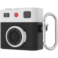 Silikonowe etui w designu retro aparatu do AirPods 4 / 5 - czarne