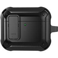 Super wytrzymałe etui z karabińczykiem do AirPods 4 / 5 - czarne
