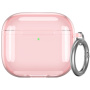 Przezroczyste etui z karabińczykiem do AirPods 4 / 5 - różowe