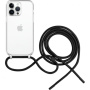 Przezroczyste Etui FIXED Pure Neck ze smyczą do iPhone’a 14 Pro - czarny