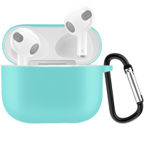 Ochronne silikonowe opakowanie z karabińczykiem do AirPods 3 - turkusowy