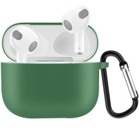 Ochronne silikonowe opakowanie z karabińczykiem do AirPods 3 - zielone