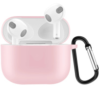 Ochronne silikonowe opakowanie z karabińczykiem do AirPods 3 - różowy