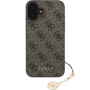 Guess Etui 4G Charms do iPhone'a 16 - brązowe