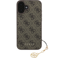 Guess Etui 4G Charms do iPhone'a 16 Plus - brązowe