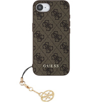 Guess 4G Charms etui do iPhone 16e / 17e - brązowy