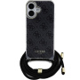 Guess 4G IML Drukowane etui na ramię z smyczą do iPhone'a 16 - Szare