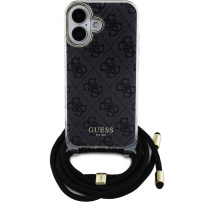 Guess 4G IML Drukowane etui na ramię z smyczą do iPhone'a 16 - Szare