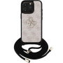 Guess 4G Metalowe etui z logo i smyczą na iPhone'a 15 Pro Max - różowe