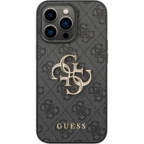 Guess 4G Metal Logo etui do iPhone 14 Pro - szary