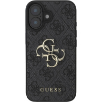 Guess Metalowe etui z logo 4G do iPhone'a 16 Plus - szare
