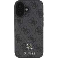 Guess 4G Mała metalowa obudowa z logo z MagSafe do iPhone'a 16 - Szara