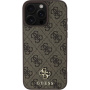 Guess Małe metalowe etui z logo 4G z MagSafe dla iPhone'a 16 Pro Max - brązowe