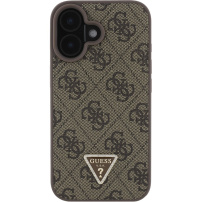Guess Metalowa nakładka z logo 4G Strass Triangle do iPhone'a 16 - brązowa