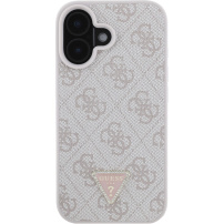 Guess Metalowe etui z logo 4G Strass Triangle do iPhone'a 16 - różowe