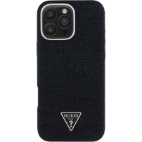 Etui Guess Denim Triangle Logo z MagSafe do iPhone 16 Pro - czarne