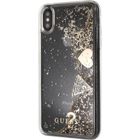 Guess Glitter Case Hearts etui do iPhone XS Max - złote